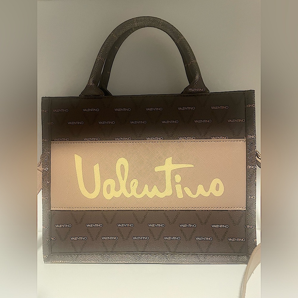 Valentino Brown/Tan Monogram Women's Bag - Picture 2 of 6